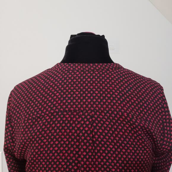 Halogen Black & Pink Long Sleeve 1/4 Zip Front Top Small - Picture 7 of 12